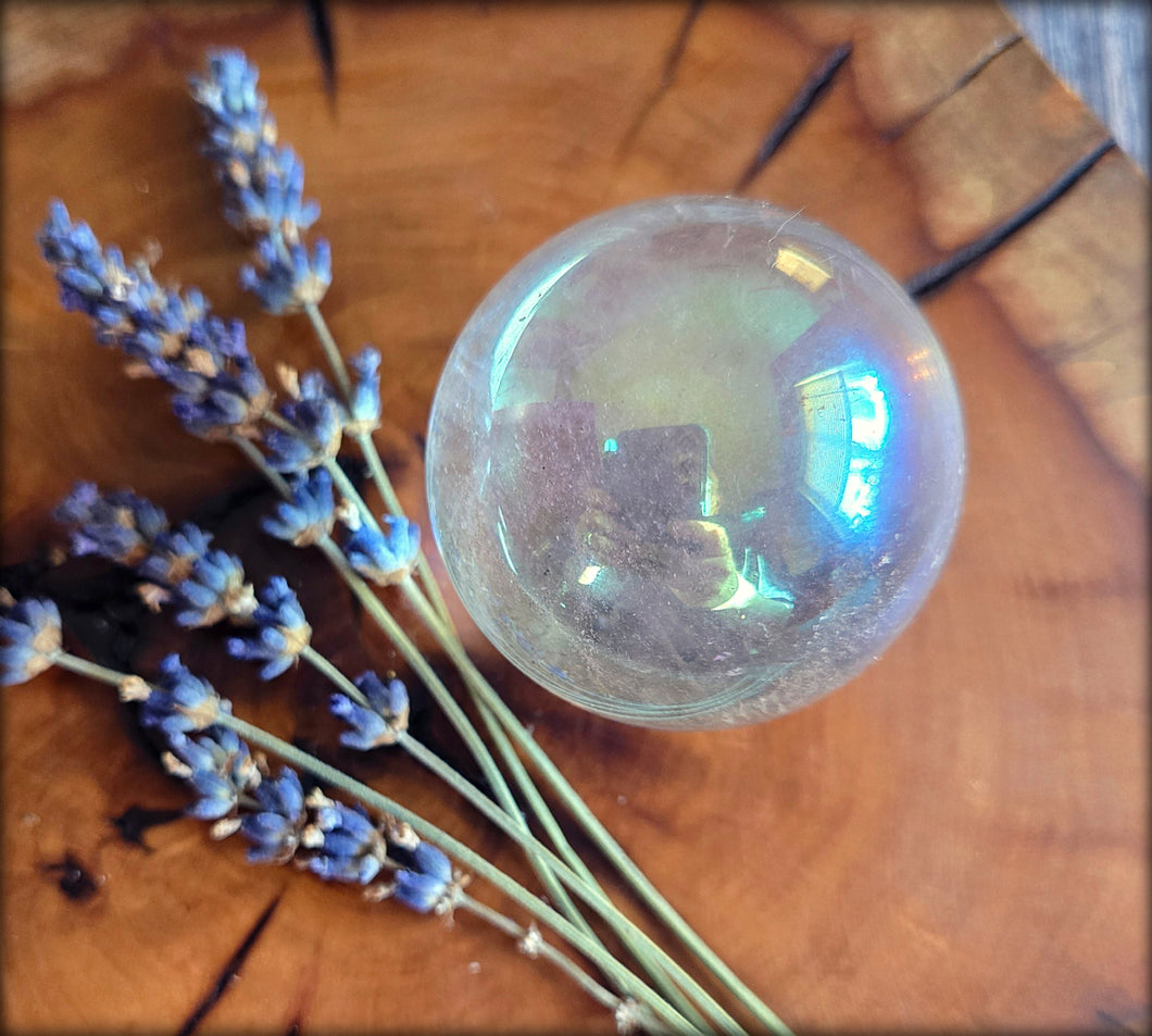 Angel Aura Clear Quartz Sphere