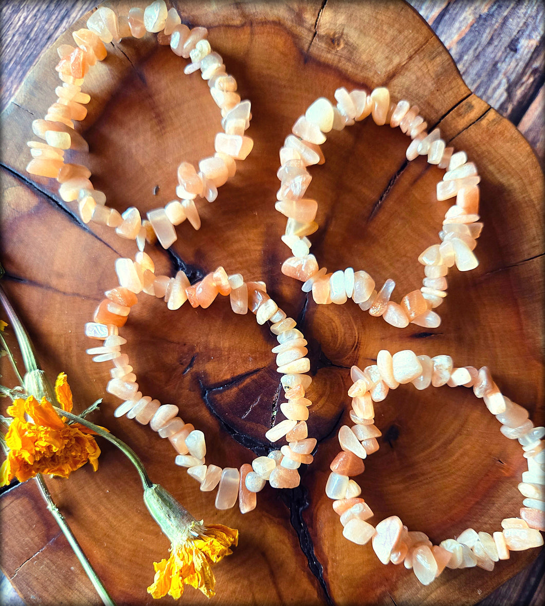 Peach Moonstone Chip Bracelet